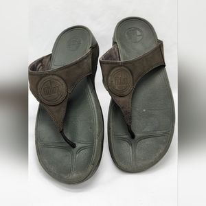 FitFlop Black Wobble Workout Sandals Flip Flops Shoes US 10